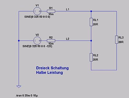 Schaltplan einer Dreieckschaltung
