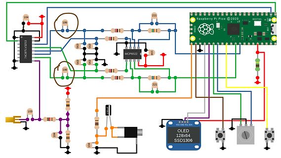 Schaltplan mit Raspberry Pi Pico und OLED Display