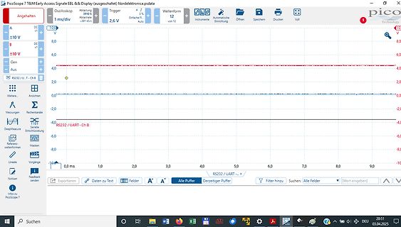 Oszilloskop-Screenshot von PicoScope Software