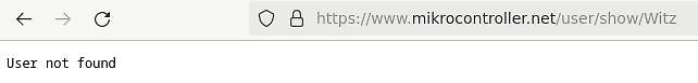 Fehlermeldung einer Webseite