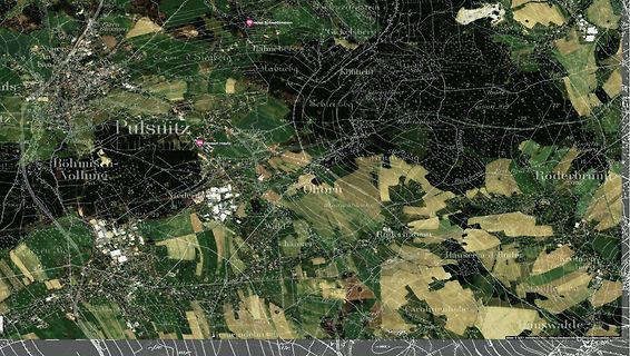 Satellitenaufnahme einer Landschaft