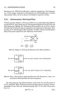 Textseite über abstimmbare Shelving-Filter mit Blockschaltbildern