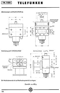 Technische Zeichnung einer Telefunken YK 1100 Komponente