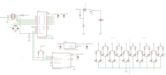 Schaltplan mit ATmega328P und ADXL345