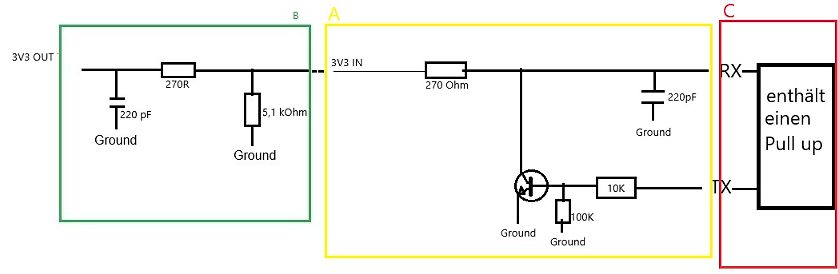 Schaltplan einer Pegelwandlung oder Signalsteuerung