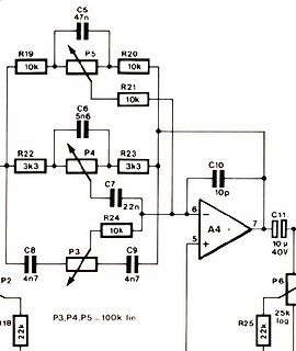 Schaltplan eines aktiven Filters oder Oszillators