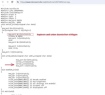 C-Quellcode für Mikrocontroller