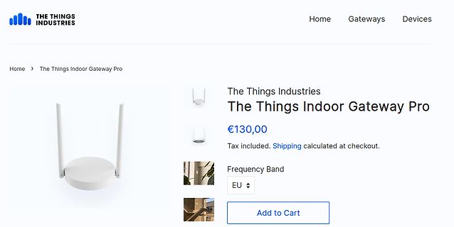 Webshop-Ansicht eines The Things Indoor Gateway Pro