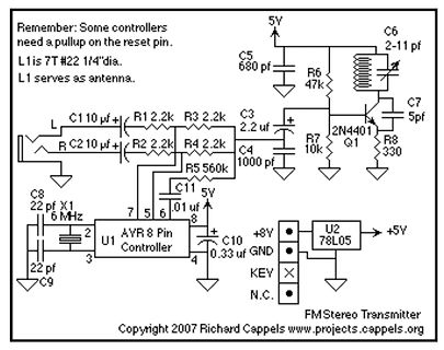 Schaltplan eines FM-Stereo-Senders