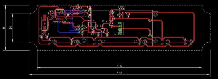 Leiterplatten-Layout einer Schaltung mit ATmega328P
