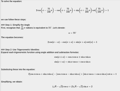 Mathematische Herleitung einer trigonometrischen Gleichung
