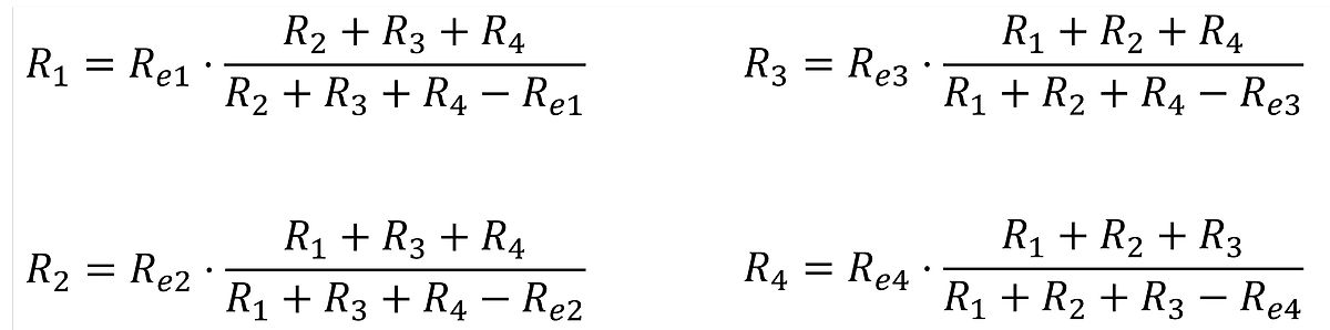 Mathematische Formeln für Widerstände