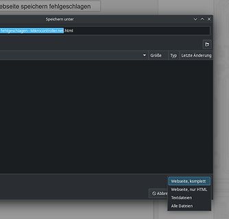 Speichern-Dialog eines Webbrowsers
