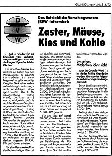 Ausschnitt aus dem Grundig-Report über Verbesserungsvorschläge