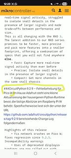 Website-Artikel über CircuitPython 9.2.9 für Pico W