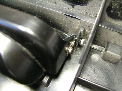 Nahaufnahme eines mechanischen Bauteils oder Schalters