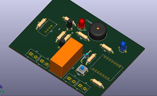 3D-CAD-Modell einer Leiterplatte