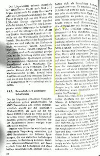 Textseite über unipolarer Schaltkreise und MOS-Transistoren