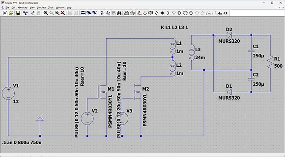 LTspice Schaltplan eines Inverters