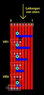 CAD-Ansicht eines Leiterplatten-Layouts