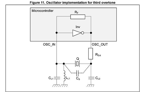 Schaltplan einer Oszillator-Implementierung für die dritte Obertonschwingung