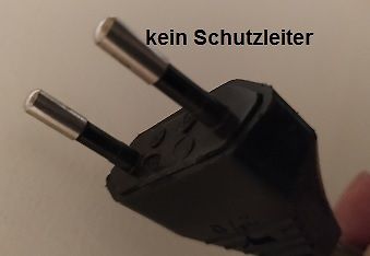 Netzstecker ohne Schutzleiter