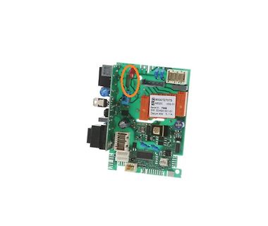 Elektronikplatine mit markiertem Bauteil
