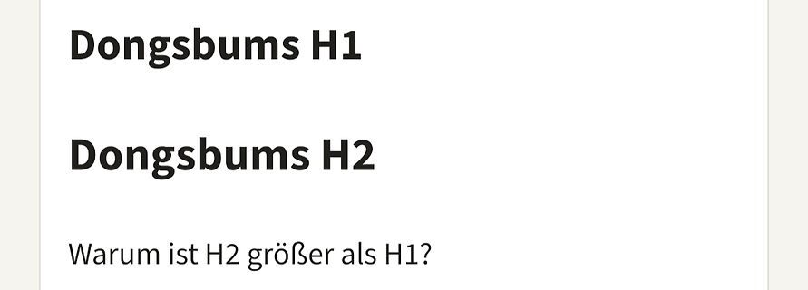 Textfrage zu Überschriften H1 und H2