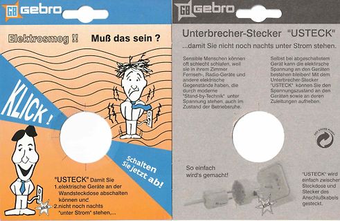 Verpackung einer Unterbrecher-Steckdose Gebro