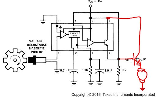 Schaltplan mit variabler Reluktanz-Magnetspule und Glühlampe