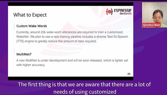 Präsentationsfolie zu Espressif DevCon23 Wake Words