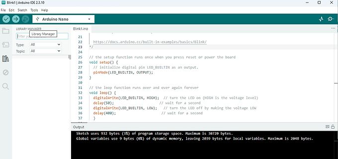 Arduino IDE Programmcode Blink1.ino