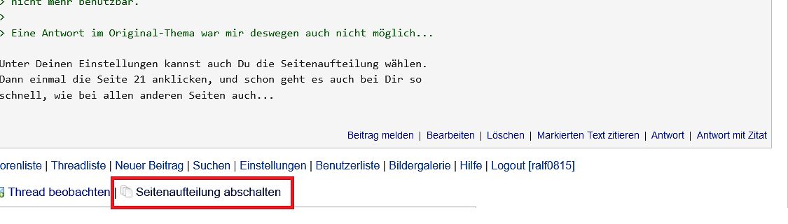 Ausschnitt aus einem Internetforum