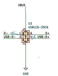 Schaltplan eines USB-Schutzbausteins