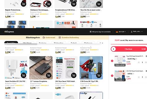 AliExpress Produktübersicht für Elektronikartikel