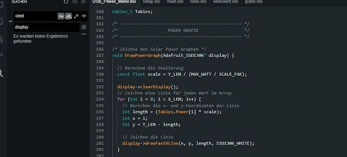 C++ Quellcode für Solar Power Grafik auf OLED Display