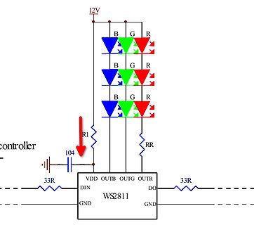 Schaltplan mit WS2811 Treiber und RGB LEDs