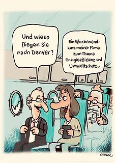 Comic von Passagieren im Flugzeug