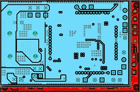 CAD-Ansicht eines Leiterplatten-Layouts