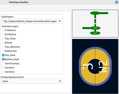 Eigenschaften eines Pads in einer CAD-Software
