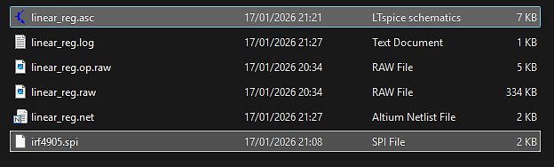 Dateien eines LTspice Simulationsprojekts