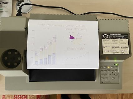 Papier auf einem Plottergerät