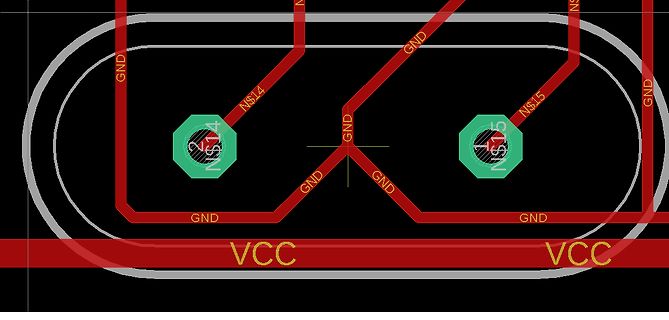 Ausschnitt eines PCB-Layouts mit Leiterbahnen