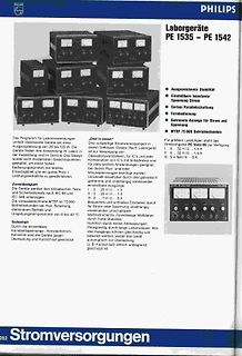 Werbeflyer für Philips Laborgeräte PE 1535