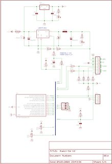 Schaltplan mit ATtiny24/44-84 Mikrocontroller und LM2575-ADJ Spannungsregler