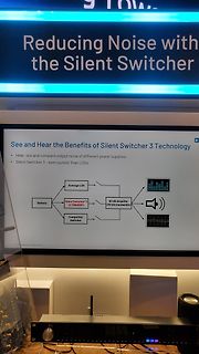 Präsentation von Silent Switcher 3 Technologie auf Bildschirm
