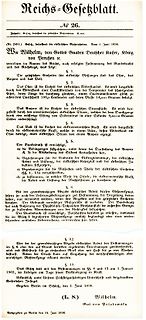 Historisches Reichsgesetzblatt zur Definition von Ohm und Ampere