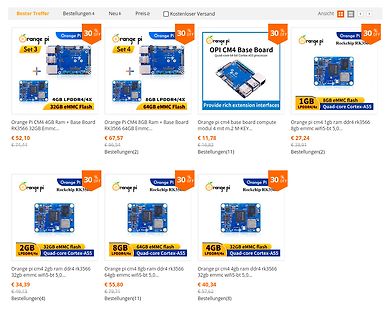 Produktübersicht Orange Pi CM4 Single Board Computer