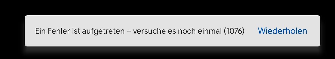 Fehlermeldung auf einem Bildschirm