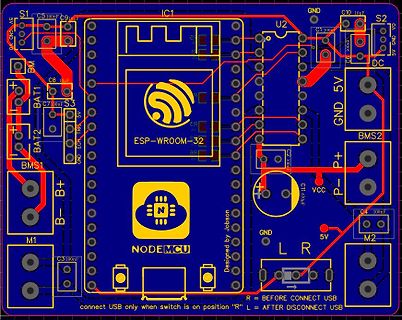 PCB-Layout eines ESP-WROOM-32 NodeMCU Moduls
